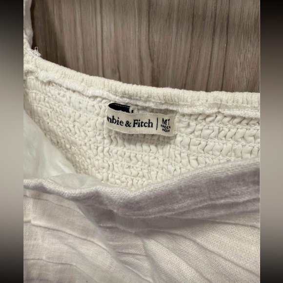 The A&F Emerson Linen-Blend Puff Sleeve Midi Dress - Picture 5 of 5